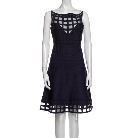 Herve Leger Bateau Neckline Knee-Length Dress w/ Tags - Picture 1 of 3